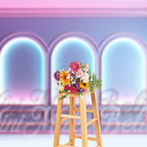 Aperturee - Voguish Purple Pink Neon Arch Retro Wall Backdrop